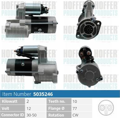 Hoffer H5035246 - Стартер autospares.lv