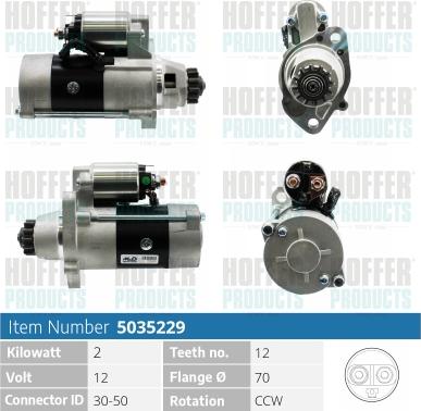 Hoffer H5035229 - Стартер autospares.lv