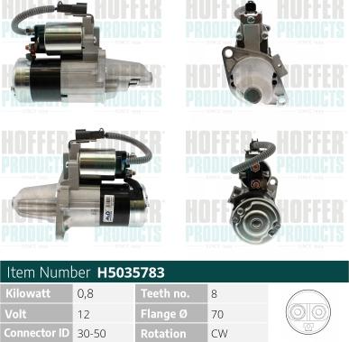 Hoffer H5035783 - Стартер autospares.lv