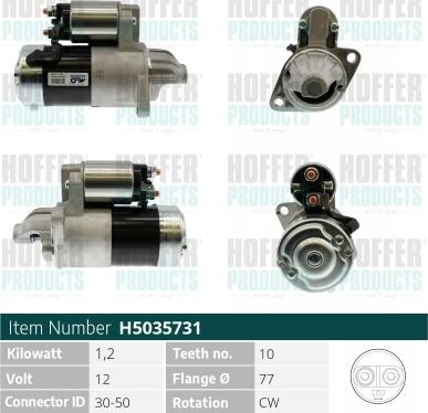 Hoffer H5035731 - Стартер autospares.lv