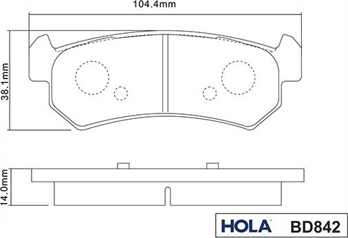 Hola BD842 - Тормозные колодки, дисковые, комплект autospares.lv