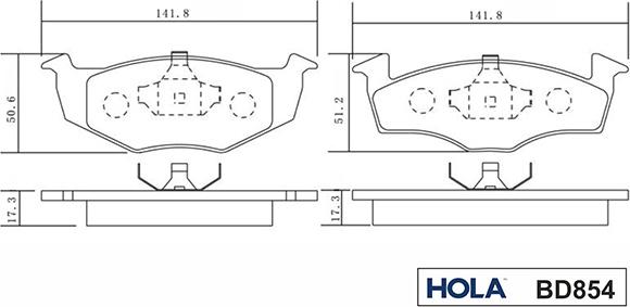 Hola BD854 - Тормозные колодки, дисковые, комплект autospares.lv