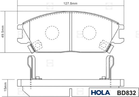 Hola BD832 - Тормозные колодки, дисковые, комплект autospares.lv