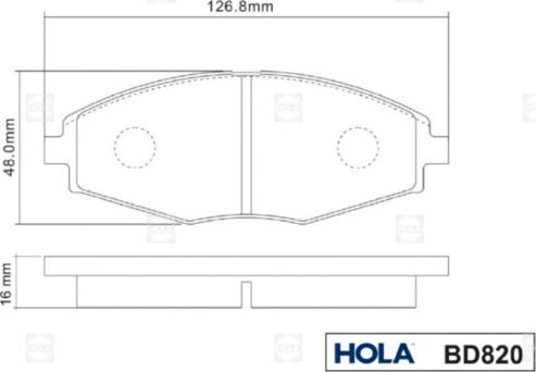 Hola BD820 - Тормозные колодки, дисковые, комплект autospares.lv