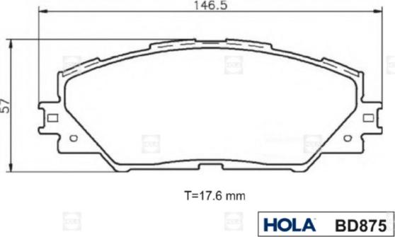 Hola BD875 - Тормозные колодки, дисковые, комплект autospares.lv