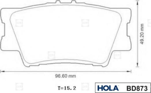 Hola BD873 - Тормозные колодки, дисковые, комплект autospares.lv