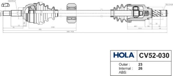 Hola CV52-030 - Приводной вал autospares.lv