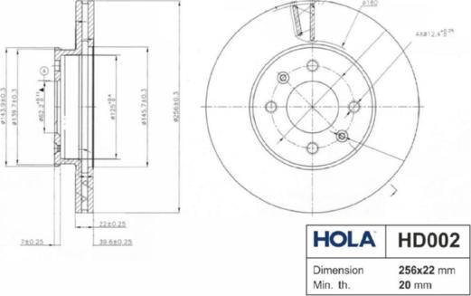 Hola HD002 - Тормозной диск autospares.lv