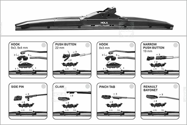 Hola HQ19 - Щетка стеклоочистителя autospares.lv