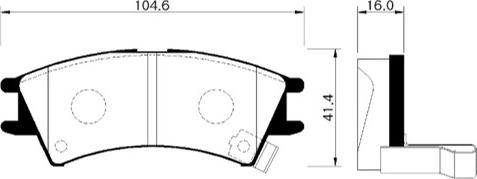 HSB Gold HP0001 - Тормозные колодки, дисковые, комплект autospares.lv