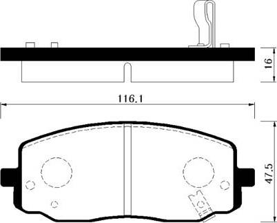 Advics R1N014T - Тормозные колодки, дисковые, комплект autospares.lv