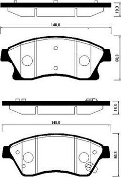 HELLA T1958 - Тормозные колодки, дисковые, комплект autospares.lv