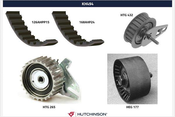 Hutchinson KH 494 - Комплект зубчатого ремня ГРМ autospares.lv