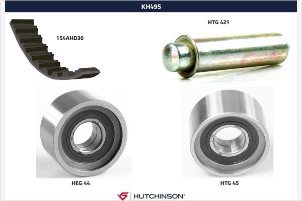 Hutchinson KH 495 - Комплект зубчатого ремня ГРМ autospares.lv