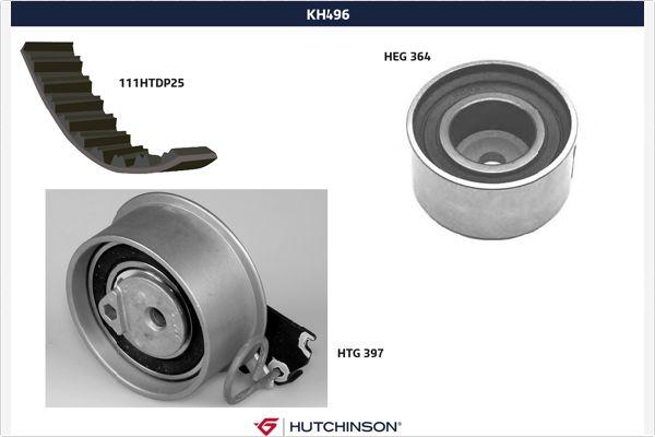 Hutchinson KH 496 - Комплект зубчатого ремня ГРМ autospares.lv