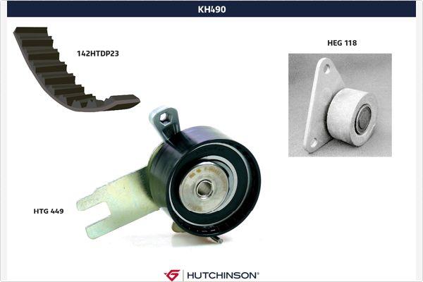 Hutchinson KH 490 - Комплект зубчатого ремня ГРМ autospares.lv