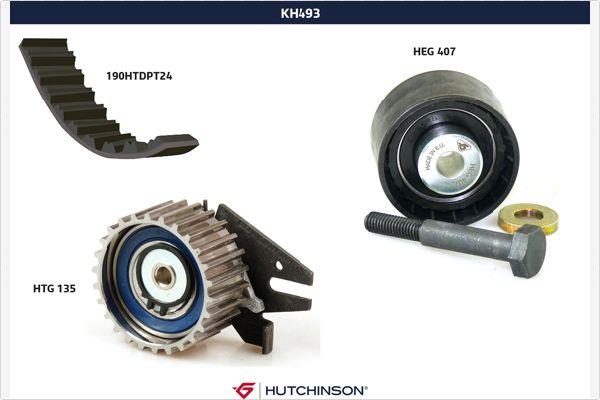 Hutchinson KH 493 - Комплект зубчатого ремня ГРМ autospares.lv