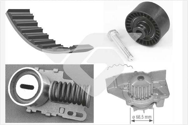 Hutchinson KH 42WP12 - Водяной насос + комплект зубчатого ремня ГРМ autospares.lv