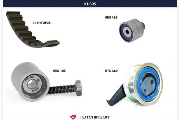 Hutchinson KH 505 - Комплект зубчатого ремня ГРМ autospares.lv