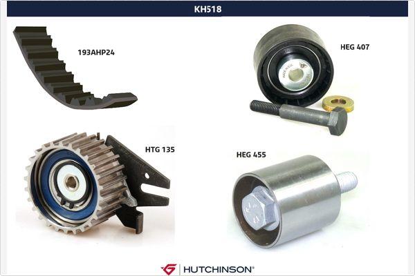 Hutchinson KH 518 - Комплект зубчатого ремня ГРМ autospares.lv