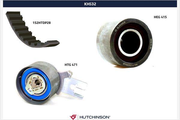 Hutchinson KH 532 - Комплект зубчатого ремня ГРМ autospares.lv