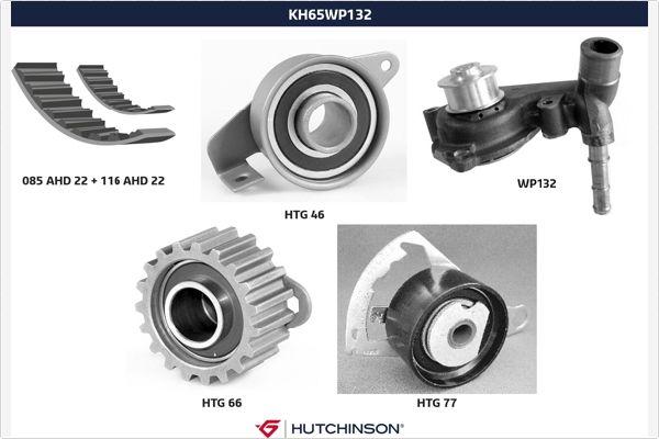 Hutchinson KH 65WP132 - Водяной насос + комплект зубчатого ремня ГРМ autospares.lv