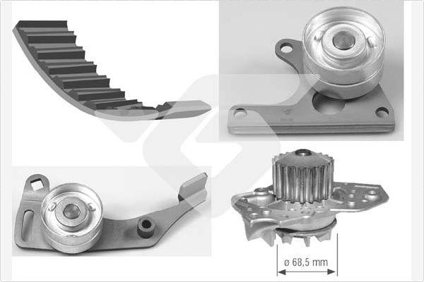 Hutchinson KH 06WP09 - Водяной насос + комплект зубчатого ремня ГРМ autospares.lv