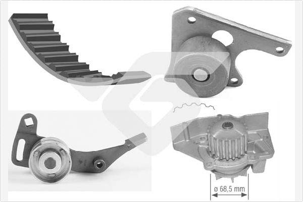 Hutchinson KH 01WP12 - Водяной насос + комплект зубчатого ремня ГРМ autospares.lv