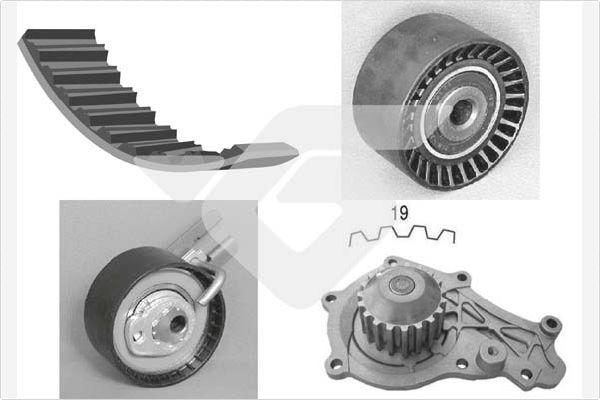 Hutchinson KH 190WP64 - Водяной насос + комплект зубчатого ремня ГРМ autospares.lv