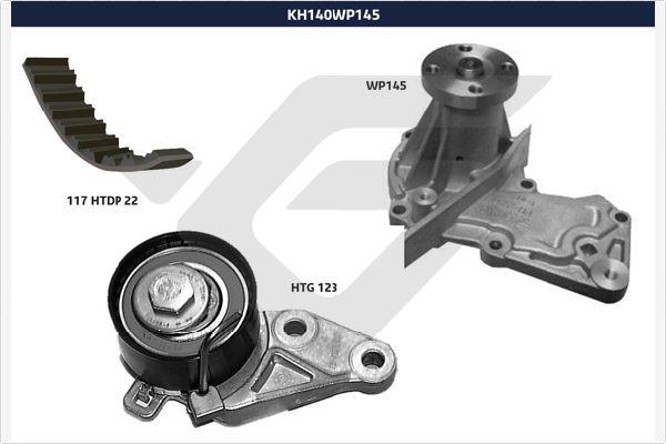 Hutchinson KH 140WP145 - Водяной насос + комплект зубчатого ремня ГРМ autospares.lv