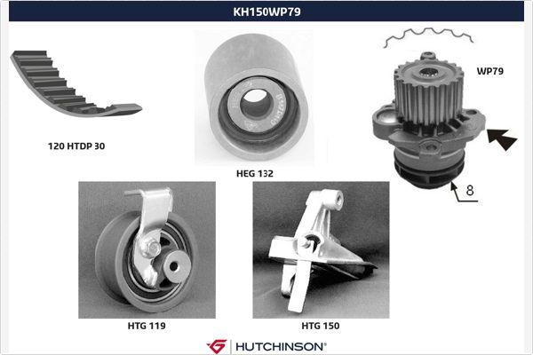 Hutchinson KH 150WP79 - Водяной насос + комплект зубчатого ремня ГРМ autospares.lv