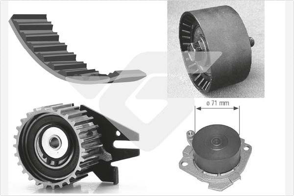 Hutchinson KH 277WP25 - Водяной насос + комплект зубчатого ремня ГРМ autospares.lv