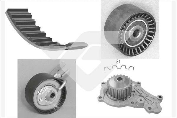 Hutchinson KH 186WP59 - Водяной насос + комплект зубчатого ремня ГРМ autospares.lv