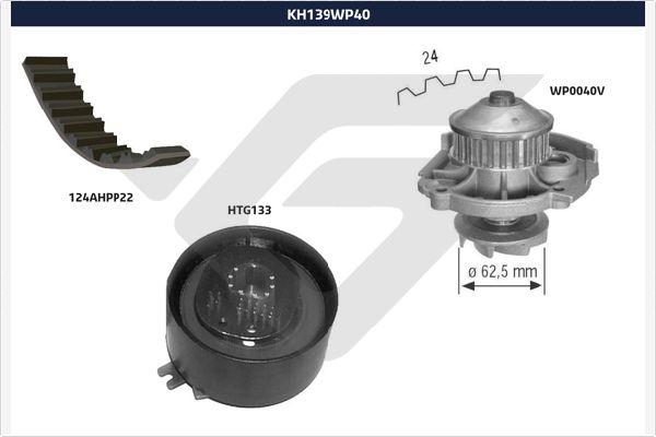 Hutchinson KH 139WP40 - Водяной насос + комплект зубчатого ремня ГРМ autospares.lv