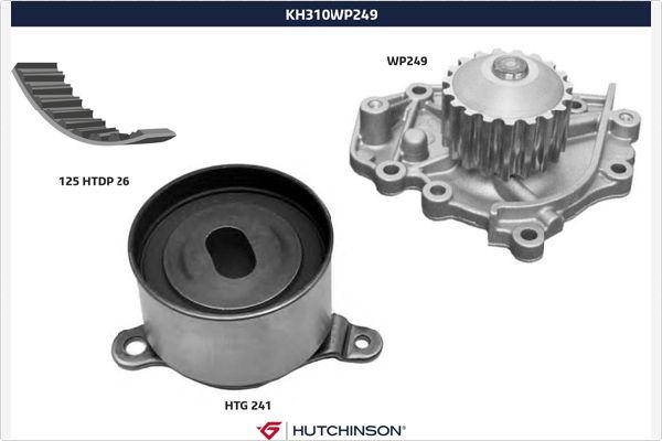 Hutchinson KH 310WP249 - Водяной насос + комплект зубчатого ремня ГРМ autospares.lv