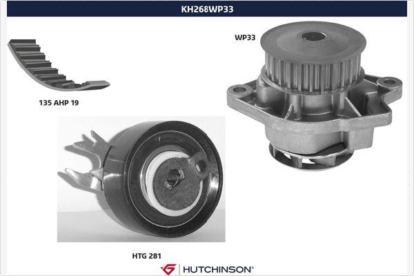 Hutchinson KH 268WP33 - Водяной насос + комплект зубчатого ремня ГРМ autospares.lv