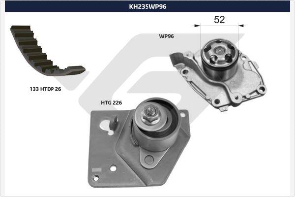 Hutchinson KH 235WP96 - Водяной насос + комплект зубчатого ремня ГРМ autospares.lv