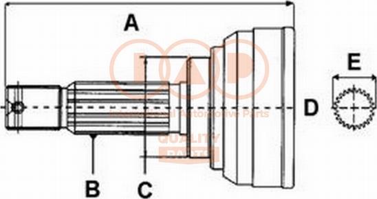 IAP QUALITY PARTS 406-17150 - Шарнирный комплект, ШРУС, приводной вал autospares.lv