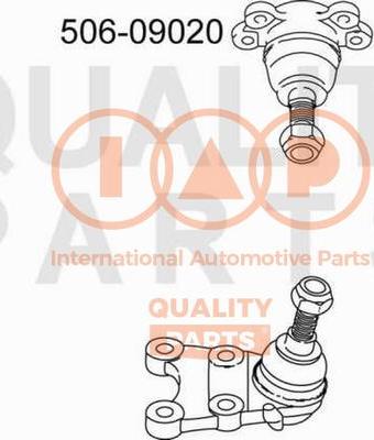 IAP QUALITY PARTS 506-09020 - Шаровая опора, несущий / направляющий шарнир autospares.lv