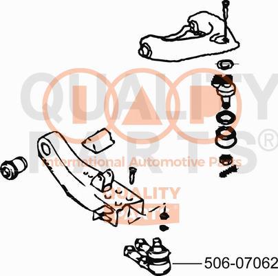 IAP QUALITY PARTS 506-07062 - Шаровая опора, несущий / направляющий шарнир autospares.lv