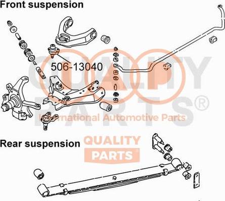 IAP QUALITY PARTS 506-13040 - Шаровая опора, несущий / направляющий шарнир autospares.lv