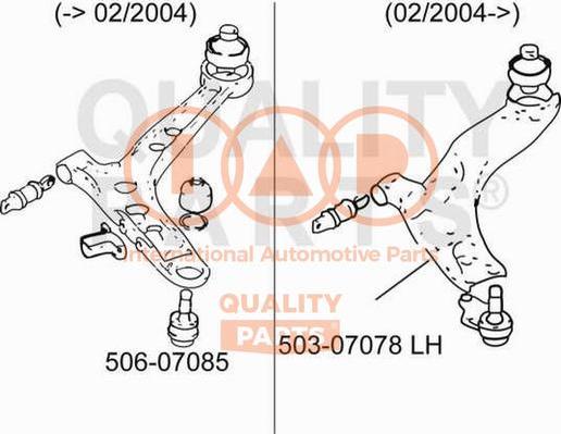 IAP QUALITY PARTS 503-07078 - Рычаг подвески колеса autospares.lv