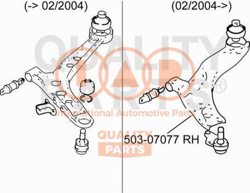 IAP QUALITY PARTS 503-07077 - Рычаг подвески колеса autospares.lv