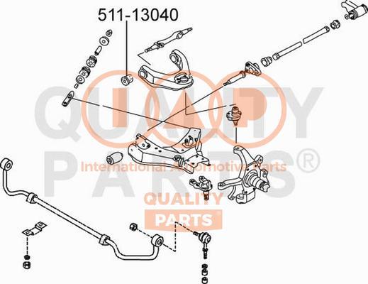 IAP QUALITY PARTS 511-13040 - Сайлентблок, рычаг подвески колеса autospares.lv