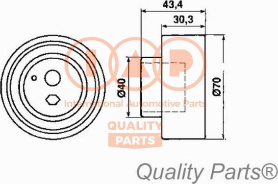 IAP QUALITY PARTS 12713084 - Натяжной ролик, зубчатый ремень ГРМ autospares.lv