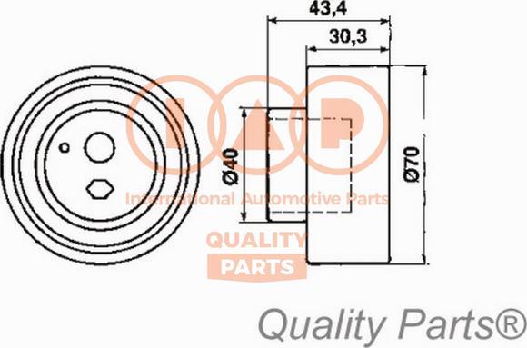 IAP QUALITY PARTS 127-13083 - Натяжной ролик, зубчатый ремень ГРМ autospares.lv