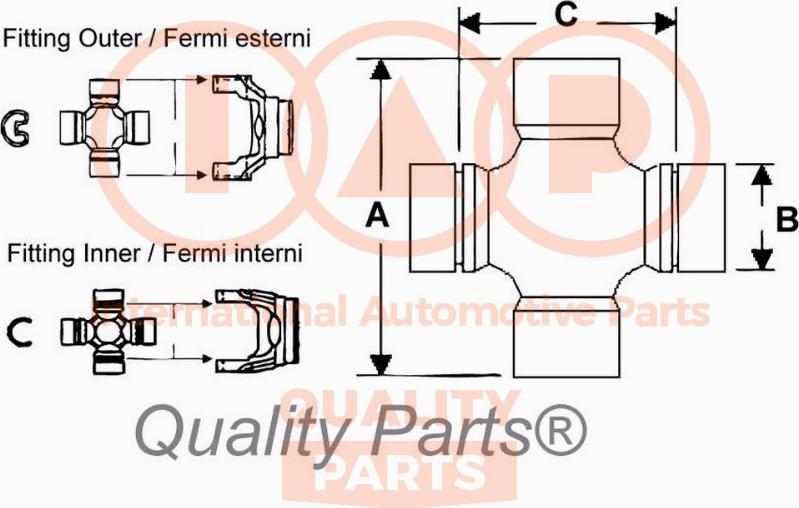 IAP QUALITY PARTS 308-13020 - Шарнир, продольный вал autospares.lv