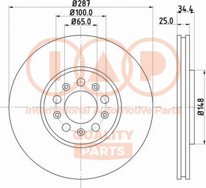 IAP QUALITY PARTS 709-50041 - Тормозной диск autospares.lv