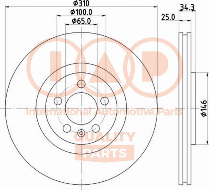 IAP QUALITY PARTS 709-50042 - Тормозной диск autospares.lv