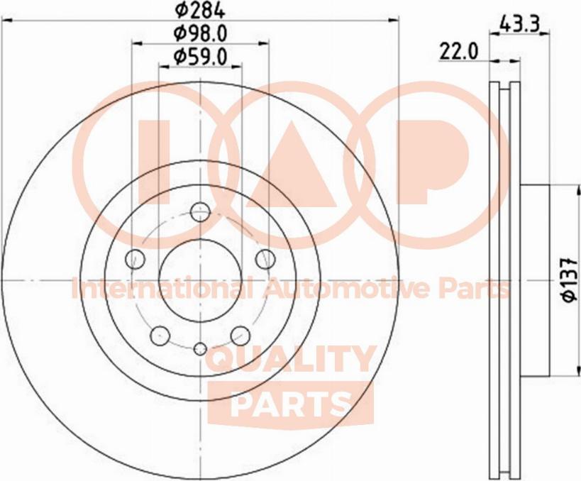 IAP QUALITY PARTS 709-08041 - Тормозной диск autospares.lv